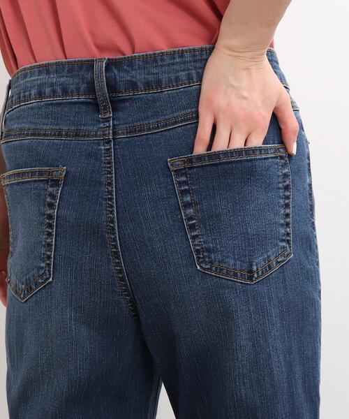 SHOO・LA・RUE（シューラルー）の「◆【接触冷感/洗濯機可/S-LL】裏ひんやりデニムスキニー（デニムパンツ・レディース・ブラック/ブルー/ダークネイビー/ホワイト系・10/01/03/04/05/02）」の5枚目の写真