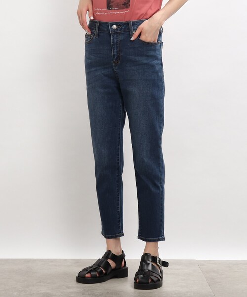 SHOO・LA・RUE（シューラルー）の「◆【接触冷感/洗濯機可/S-LL】裏ひんやりデニムスキニー（デニムパンツ・レディース・ブラック/ブルー/ダークネイビー/ホワイト系・10/01/03/04/05/02）」の12枚目の写真