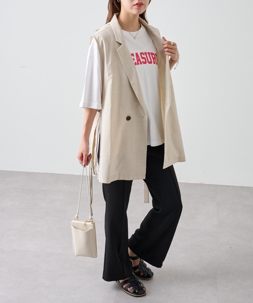 COLONY 2139（コロニートゥーワンスリーナイン）の「新色追加 / リネンライクサイドオープンテーラードベスト / オープンサイドジレ（ベスト・レディース・ブラック/アイボリー/オレンジ・FREE）」の21枚目の写真