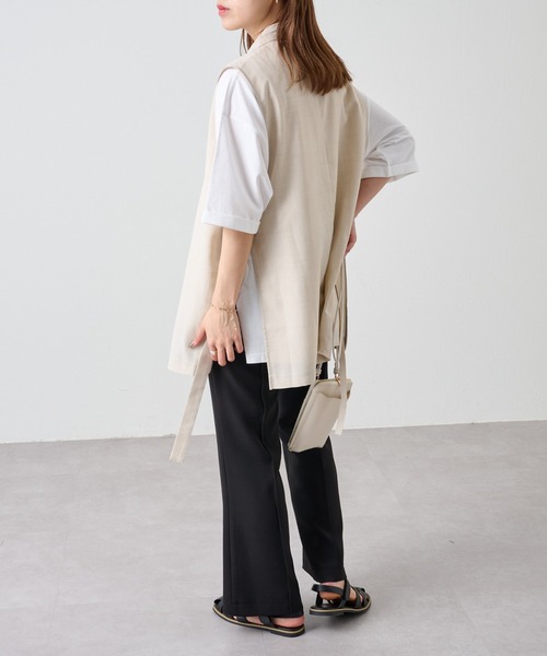 COLONY 2139（コロニートゥーワンスリーナイン）の「新色追加 / リネンライクサイドオープンテーラードベスト / オープンサイドジレ（ベスト・レディース・ブラック/アイボリー/オレンジ・FREE）」の22枚目の写真