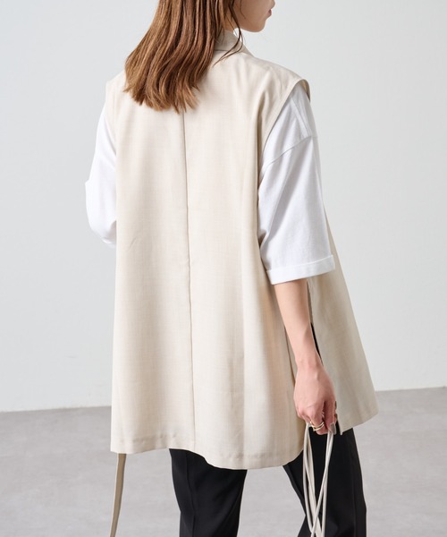 COLONY 2139（コロニートゥーワンスリーナイン）の「新色追加 / リネンライクサイドオープンテーラードベスト / オープンサイドジレ（ベスト・レディース・ブラック/アイボリー/オレンジ・FREE）」の16枚目の写真