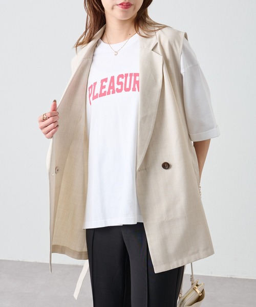 COLONY 2139（コロニートゥーワンスリーナイン）の「新色追加 / リネンライクサイドオープンテーラードベスト / オープンサイドジレ（ベスト・レディース・ブラック/アイボリー/オレンジ・FREE）」の19枚目の写真