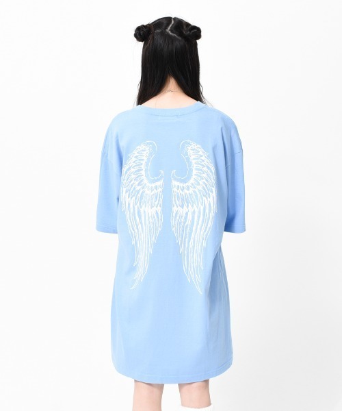 TRAVAS TOKYO（トラバス トウキョウ）の「『TRAVAS TOKYO/トラバス トーキョー』Blindfold BIG Tee/天使プリント 半袖Tシャツ（Tシャツ/カットソー・レディース・ホワイト/ブラック/サックスブルー・FREE）」の12枚目の写真