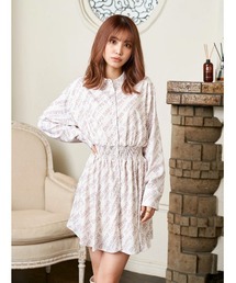 オブリークロゴシャーリングシャツワンピース