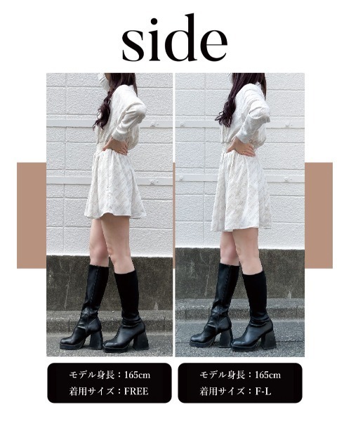 Darich（ダーリッチ）の「オブリークロゴシャーリングシャツワンピース（シャツワンピース・レディース・ピンク/ベージュ/ブラック・FREE/FL）」の5枚目の写真