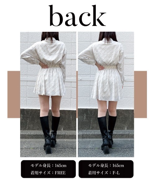 Darich（ダーリッチ）の「オブリークロゴシャーリングシャツワンピース（シャツワンピース・レディース・ピンク/ベージュ/ブラック・FREE/FL）」の7枚目の写真
