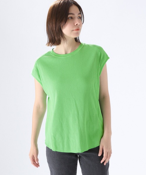 niko and...（ニコアンド）の「リブコンビワッフルプルオーバー（Tシャツ/カットソー・レディース・パープル/オフホワイト/イエロー/グリーン・MEDIUM/LARGE）」の6枚目の写真