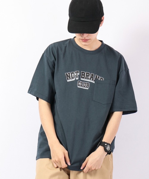 FUNALIVE(ファンアライブ)の「Sunsweet NOT BRANDロゴ半袖Tシャツ(Tシャツ/カットソー・メンズ・ネイビー/ベージュ・M/L)」の1枚目の写真