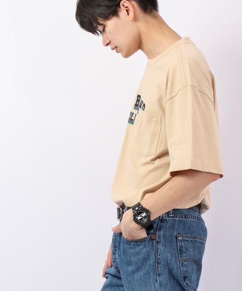 FUNALIVE(ファンアライブ)の「Sunsweet NOT BRANDロゴ半袖Tシャツ(Tシャツ/カットソー・メンズ・ネイビー/ベージュ・M/L)」の16枚目の写真