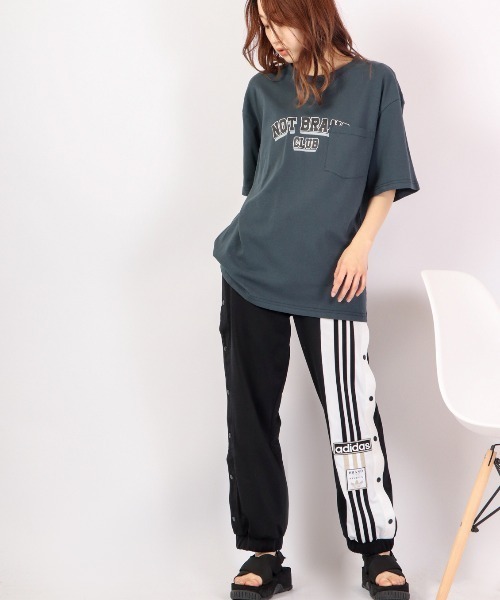 FUNALIVE(ファンアライブ)の「Sunsweet NOT BRANDロゴ半袖Tシャツ(Tシャツ/カットソー・メンズ・ネイビー/ベージュ・M/L)」の5枚目の写真