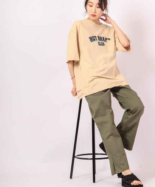 FUNALIVE(ファンアライブ)の「Sunsweet NOT BRANDロゴ半袖Tシャツ(Tシャツ/カットソー・メンズ・ネイビー/ベージュ・M/L)」の3枚目の写真