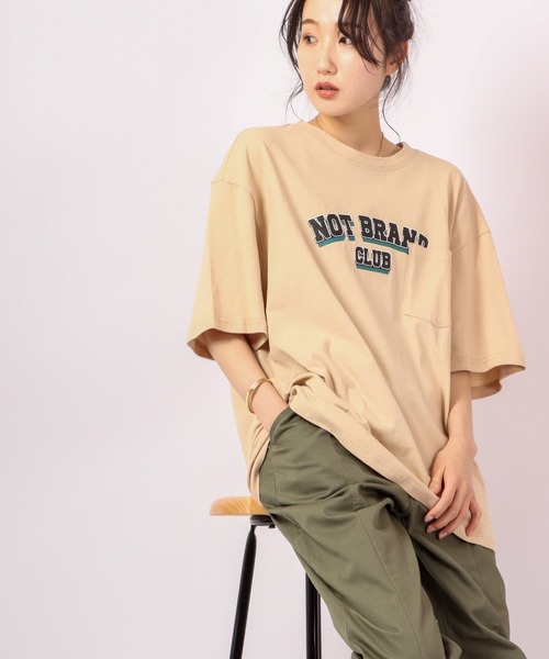 FUNALIVE(ファンアライブ)の「Sunsweet NOT BRANDロゴ半袖Tシャツ(Tシャツ/カットソー・メンズ・ネイビー/ベージュ・M/L)」の12枚目の写真