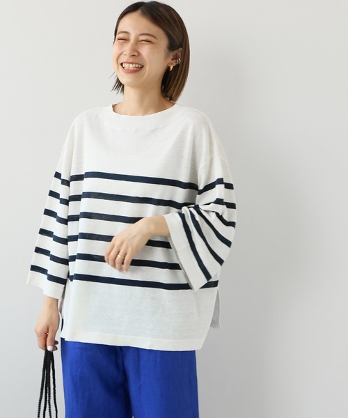 JOURNAL STANDARD relume（ジャーナルスタンダード　レリューム）の「ヘンプボーダープルオーバー（ニット/セーター・レディース・ネイビー/ボルドー・FREE）」の14枚目の写真