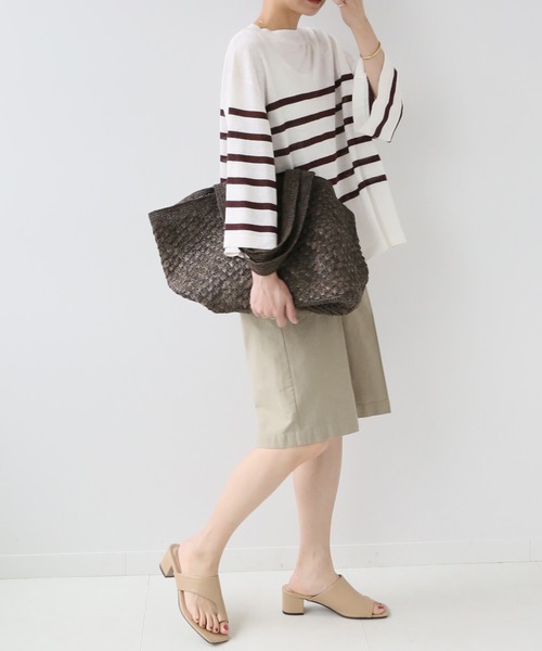 JOURNAL STANDARD relume（ジャーナルスタンダード　レリューム）の「ヘンプボーダープルオーバー（ニット/セーター・レディース・ネイビー/ボルドー・FREE）」の19枚目の写真