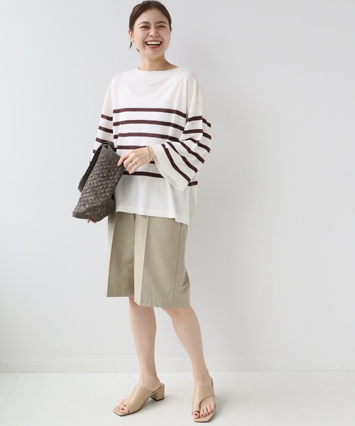 JOURNAL STANDARD relume（ジャーナルスタンダード　レリューム）の「ヘンプボーダープルオーバー（ニット/セーター・レディース・ネイビー/ボルドー・FREE）」の11枚目の写真