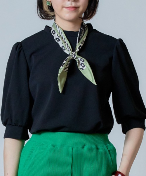 SETUP7（セットアップセブン）の「【SETUP7】ランタンスリーブTシャツ 5分袖 SCCH140 ※（Tシャツ/カットソー・レディース・ブラック/ピンク/ブルー/グリーン・FREE）」の2枚目の写真