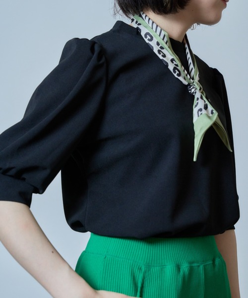 SETUP7（セットアップセブン）の「【SETUP7】ランタンスリーブTシャツ 5分袖 SCCH140 ※（Tシャツ/カットソー・レディース・ブラック/ピンク/ブルー/グリーン・FREE）」の6枚目の写真