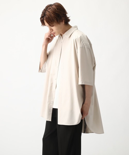 tk.TAKEO KIKUCHI（ティーケータケオキクチ）の「◆バックボタン半袖ロングシャツ（シャツ/ブラウス・メンズ・ブラック/ナチュラル/ブラウン系7/ブルー系2/ブラック系2・66/88）」の10枚目の写真