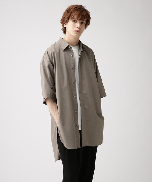 tk.TAKEO KIKUCHI（ティーケータケオキクチ）の「◆バックボタン半袖ロングシャツ（シャツ/ブラウス・メンズ・ブラック/ナチュラル/ブラウン系7/ブルー系2/ブラック系2・66/88）」の11枚目の写真