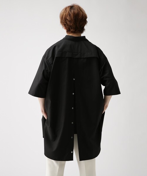 tk.TAKEO KIKUCHI（ティーケータケオキクチ）の「◆バックボタン半袖ロングシャツ（シャツ/ブラウス・メンズ・ブラック/ナチュラル/ブラウン系7/ブルー系2/ブラック系2・66/88）」の21枚目の写真