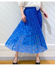 【Adonisis/アドニシス】カラーレースプリーツスカート