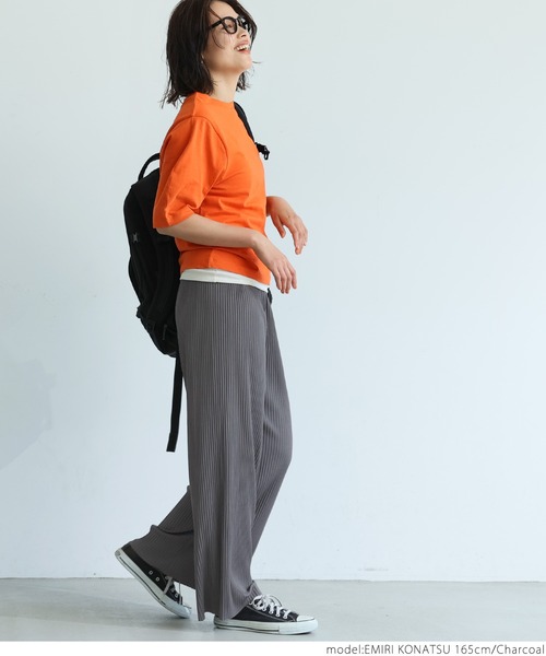 coca（coca）（コカ）の「【ロングタイプ】リブパンツ（その他パンツ・レディース・チャコールグレー/ブラック/カーキ/ブルー/アイボリー/グレイッシュベージュ・ONE SIZE）」の7枚目の写真