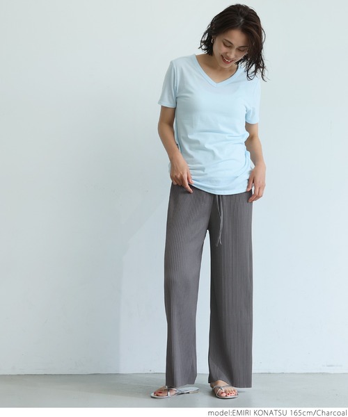 coca（coca）（コカ）の「【ロングタイプ】リブパンツ（その他パンツ・レディース・チャコールグレー/ブラック/カーキ/ブルー/アイボリー/グレイッシュベージュ・ONE SIZE）」の9枚目の写真