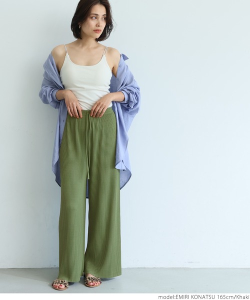 coca（coca）（コカ）の「【ロングタイプ】リブパンツ（その他パンツ・レディース・チャコールグレー/ブラック/カーキ/ブルー/アイボリー/グレイッシュベージュ・ONE SIZE）」の17枚目の写真