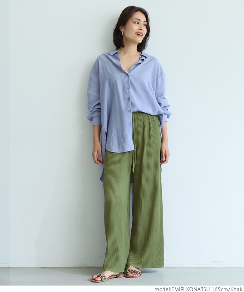 coca（coca）（コカ）の「【ロングタイプ】リブパンツ（その他パンツ・レディース・チャコールグレー/ブラック/カーキ/ブルー/アイボリー/グレイッシュベージュ・ONE SIZE）」の18枚目の写真