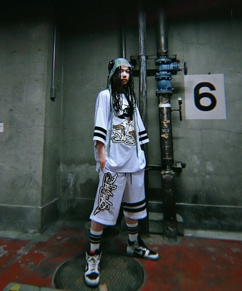XU（エックスユー）の「【XU×BLANKY JET/ブランキージェット】good bye hiphop MESH SHORTS/メッシュショーツ ハーフパンツ セットアップ 90年代 00年代 オーバーサイズ ホッケーセットアップ（その他パンツ・メンズ・ホワイト/ブラック・L/XL）」の10枚目の写真