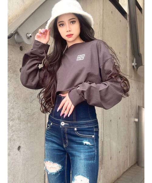 かよちゃん❤️４点⭐️A1275⭐️ GYDA ♥ ロゴライン ショート カットソー かよちゃん❤️4点⭐️A1275⭐️ GYDA ♥ ロゴライン ショート