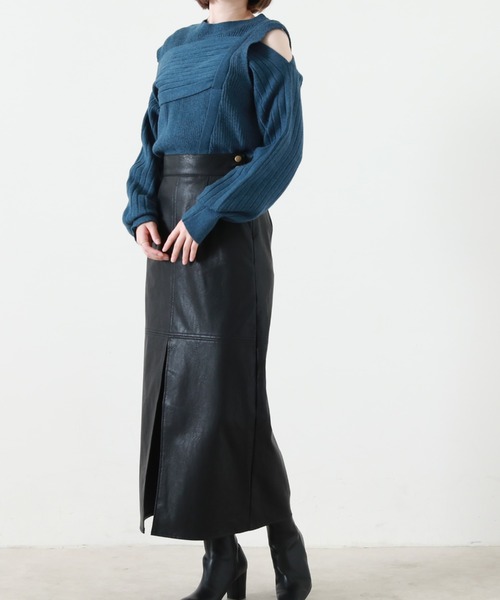 Cheek（チーク）の「レザータイトスカート（スカート・レディース・ブラック/ブラウン/ベージュ・SMALL/MEDIUM）」の15枚目の写真