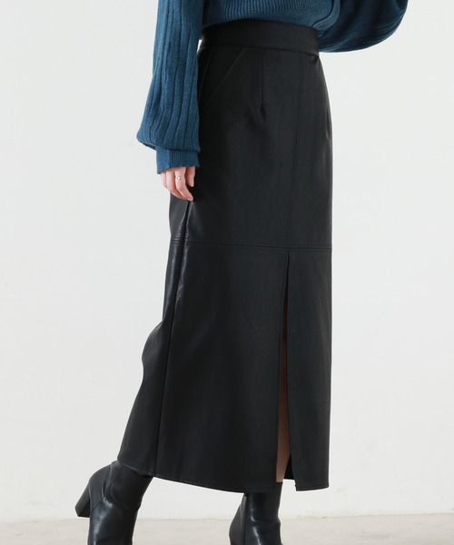 Cheek（チーク）の「レザータイトスカート（スカート・レディース・ブラック/ブラウン/ベージュ・SMALL/MEDIUM）」の21枚目の写真