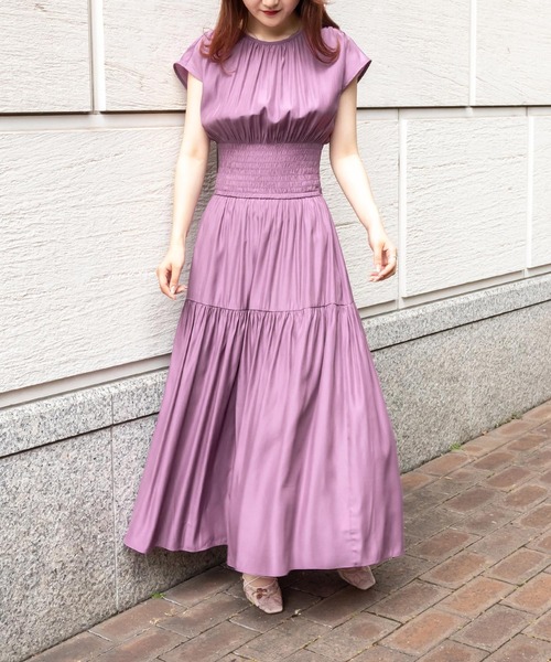RANDA（ランダ）の「ウエストシャーリングワンピース（ワンピース・レディース・グリーン/ネイビー/パープル・1/0）」の3枚目の写真