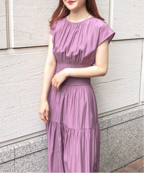 RANDA（ランダ）の「ウエストシャーリングワンピース（ワンピース・レディース・グリーン/ネイビー/パープル・1/0）」の12枚目の写真