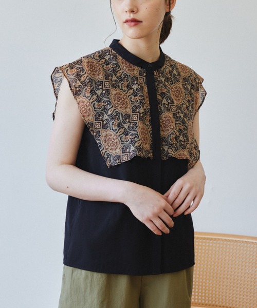 idem（イデム）の「paisley collar blouse/ペイズリーノースリブラウス（シャツ/ブラウス・レディース・ブラック/ブルー・FREE）」の16枚目の写真