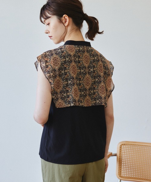 idem（イデム）の「paisley collar blouse/ペイズリーノースリブラウス（シャツ/ブラウス・レディース・ブラック/ブルー・FREE）」の18枚目の写真