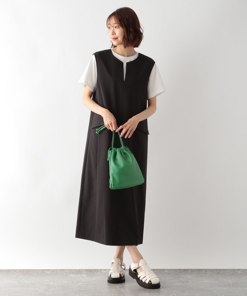 GLOBAL WORK(グローバルワーク)の「インナーセットジャンスカ/299789(ジャンパースカート・レディース・ブラック/ダークブラウン/ベージュ・FREE)」の18枚目の写真