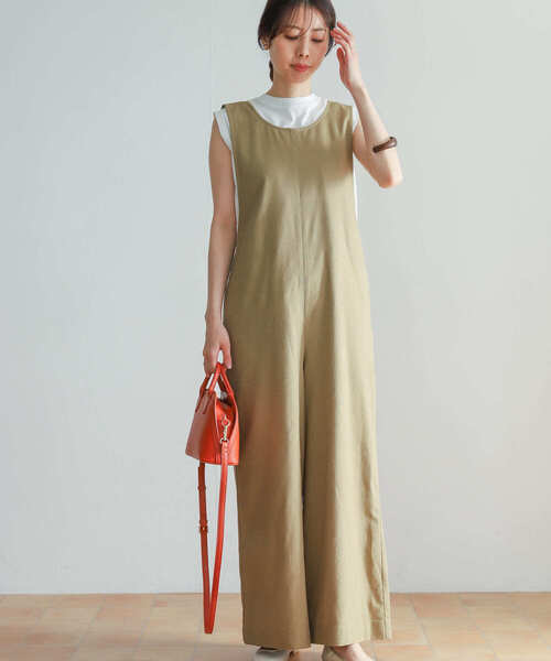 URBAN RESEARCH DOORS(アーバンリサーチドアーズ)の「バックリボンオールインワン(サロペット/オーバーオール・レディース・ブラック/ベージュ・MEDIUM)」の9枚目の写真