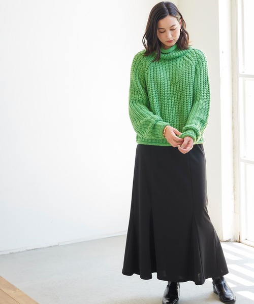 BELLUNA PLUS(ベルーナ)の「ロールアップロービングニット(ニット/セーター・レディース・ベージュ/グリーン/ラベンダー・MEDIUM)」の20枚目の写真
