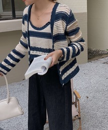 Jewelobe（ジュエローブ）の「クロシェボーダーキャミ×カーディガンアンサンブル（アンサンブル）」