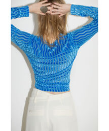 Ray BEAMS | Ray BEAMS / オパール ストライプ クルーネック Tシャツ(Tシャツ/カットソー)