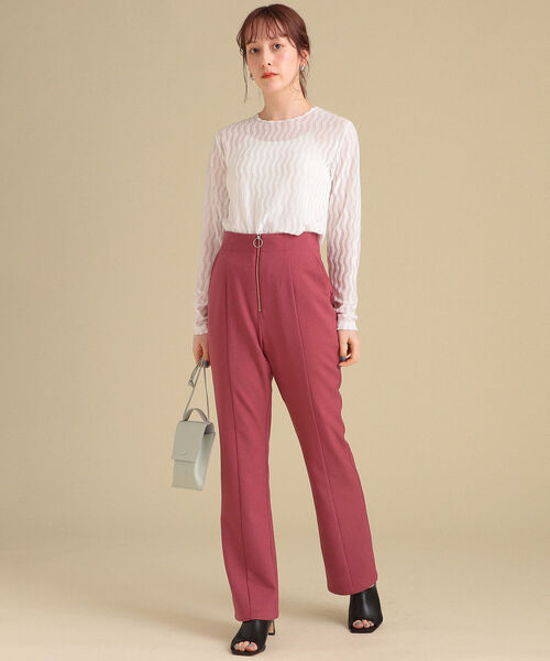 Ray BEAMS（レイビームス）の「Ray BEAMS / オパール ストライプ クルーネック Tシャツ（Tシャツ/カットソー・レディース・ホワイト/グリーン/ブルー・ONE SIZE）」の4枚目の写真