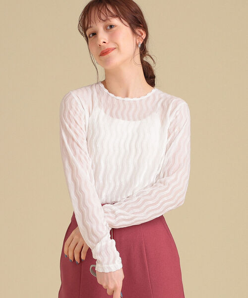 Ray BEAMS（レイビームス）の「Ray BEAMS / オパール ストライプ クルーネック Tシャツ（Tシャツ/カットソー・レディース・ホワイト/グリーン/ブルー・ONE SIZE）」の6枚目の写真