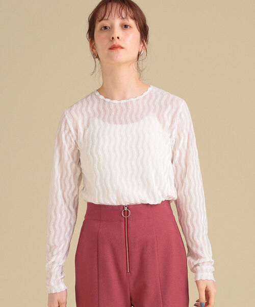 Ray BEAMS（レイビームス）の「Ray BEAMS / オパール ストライプ クルーネック Tシャツ（Tシャツ/カットソー・レディース・ホワイト/グリーン/ブルー・ONE SIZE）」の8枚目の写真