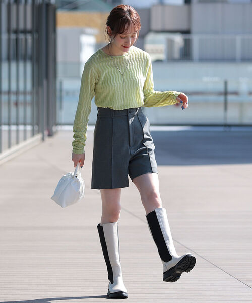 Ray BEAMS（レイビームス）の「Ray BEAMS / オパール ストライプ クルーネック Tシャツ（Tシャツ/カットソー・レディース・ホワイト/グリーン/ブルー・ONE SIZE）」の13枚目の写真