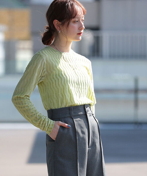 Ray BEAMS（レイビームス）の「Ray BEAMS / オパール ストライプ クルーネック Tシャツ（Tシャツ/カットソー・レディース・ホワイト/グリーン/ブルー・ONE SIZE）」の15枚目の写真