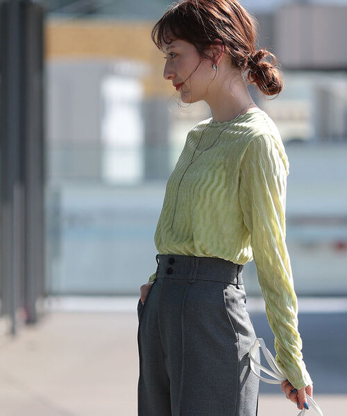 Ray BEAMS（レイビームス）の「Ray BEAMS / オパール ストライプ クルーネック Tシャツ（Tシャツ/カットソー・レディース・ホワイト/グリーン/ブルー・ONE SIZE）」の17枚目の写真