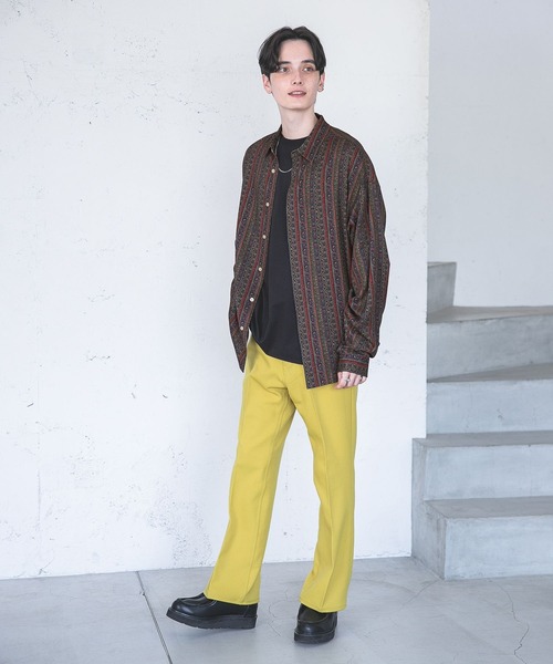 RAGEBLUE（レイジブルー）の「メランジーンズフレアパンツ（スラックス・メンズ・ブラック/ブラウン/グレー/オリーブ/マスタード・MEDIUM/LARGE）」の16枚目の写真