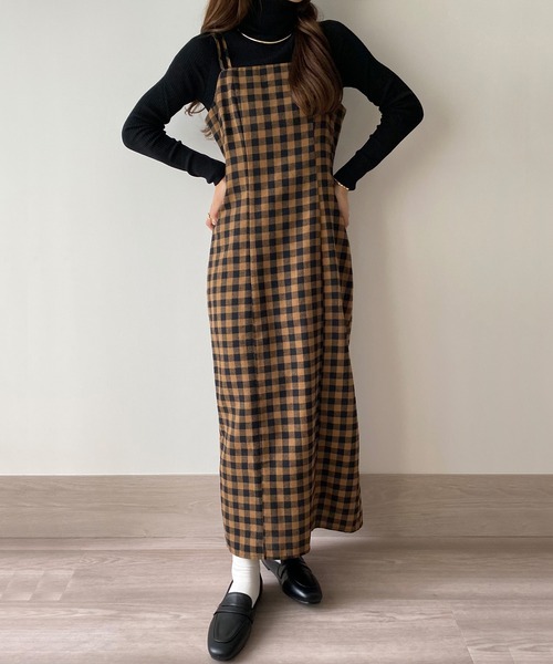 DISEL 鈴木せいら着用チェック柄キャミソールロングワンピース 🏷️✨